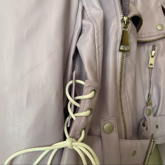 Fashion Nova Moto Cold Shoulder leather Jacket XS - Picture 7 of 12